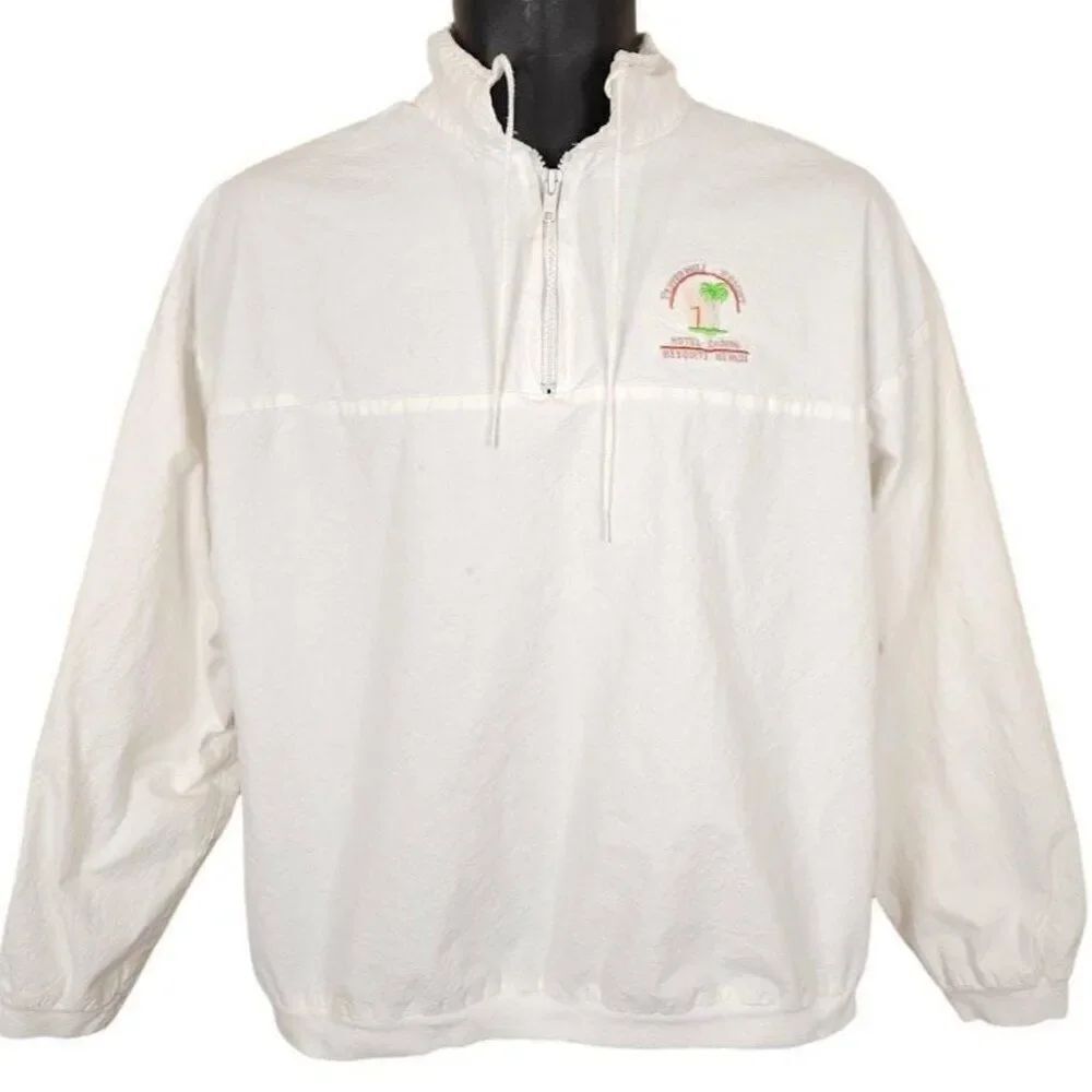 Vintage Peppermill Resort Jacket Mens Size Large White 80s Casino Made In USA